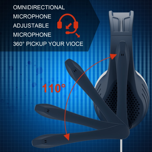 SADES A9 3,5 mm port justerbart spelheadset med mikrofon Blå