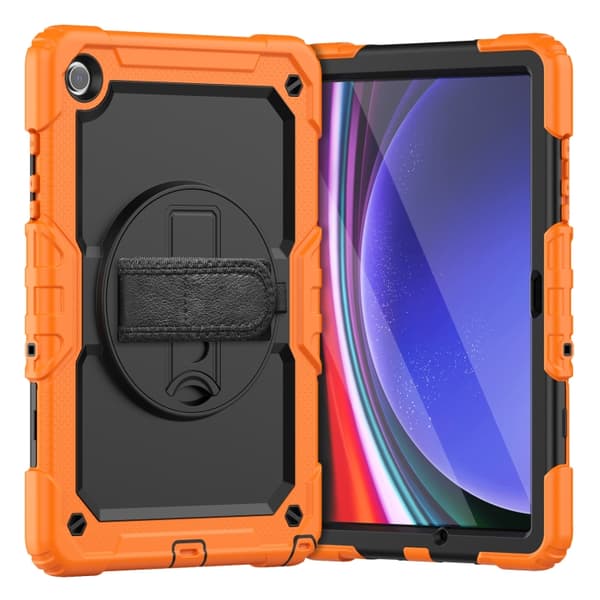 Samsung Galaxy Tab A9+ Skal i silikon + PC med axelrem Orange