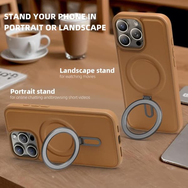 iPhone 16 Pro Silver Shield MagSafe Hållare Stötsäker Skal Grön