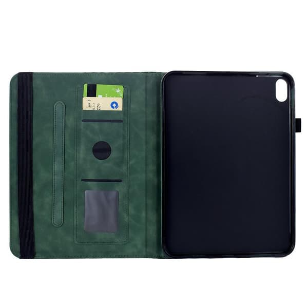 iPad mini 2024 / mini 6 Skal - Rotatable Rhombus Prägad Smart Läderfodral Grön