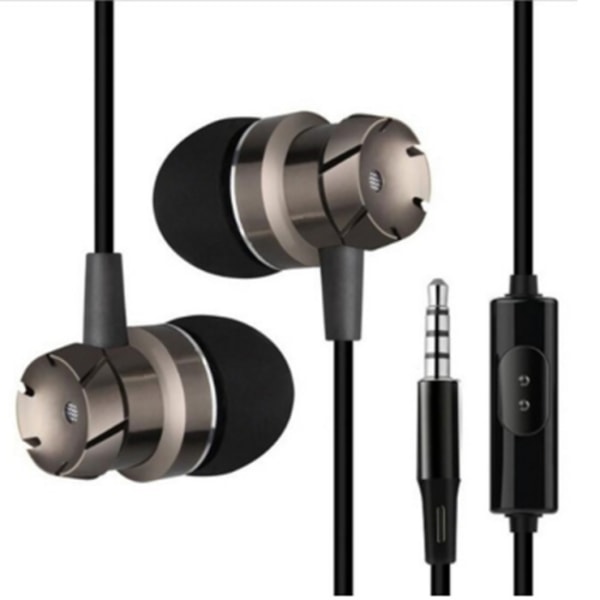 3,5 mm trådbundna hörlurar Handsfree-headset In Ear-hörlurar med mikrofon för Xiaomi-telefon MP3-spelare Laptop Svart Grå