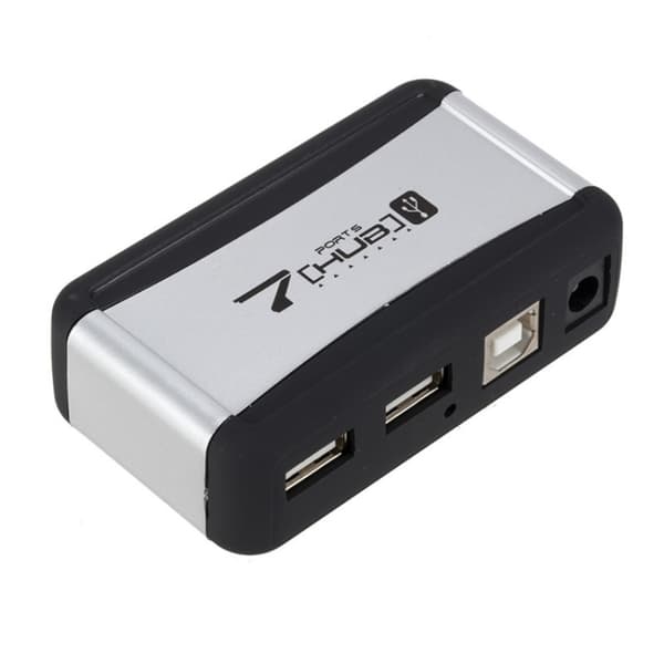 7-port USB 2.0 Hub med Bas och US Kontakt