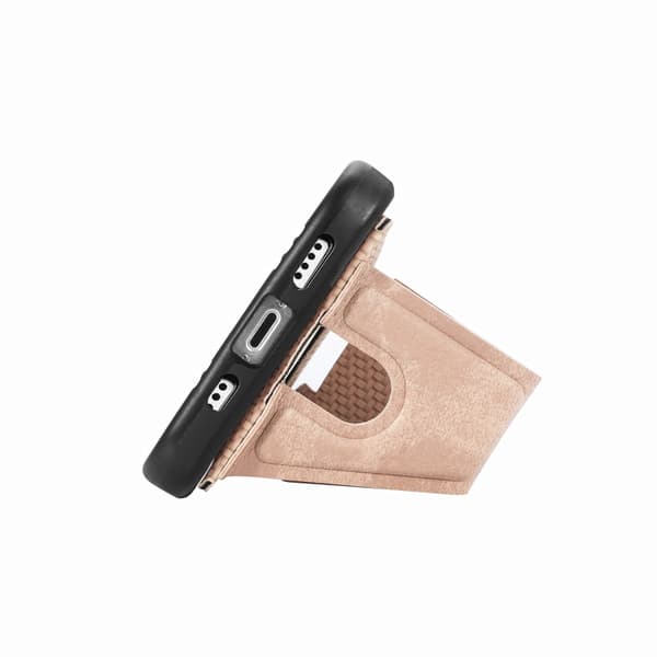 iPhone 16 Pro K-formad Kolfiber Plånbok Flip Card Skal Kaki