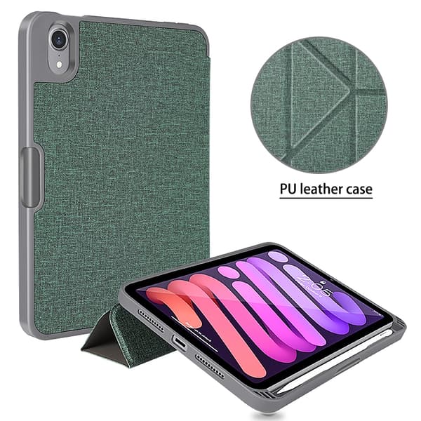 iPad mini 6 / mini 2024 Skal - Mutural Multi-fald Smart Läderfodral Blå