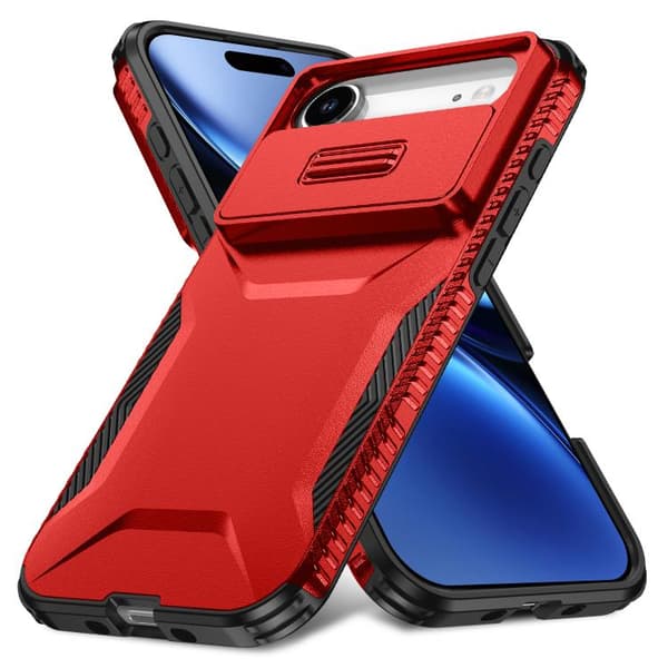 iPhone 17 Air Skal med Sliding Camshield Röd