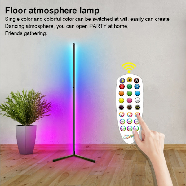 GVVOOHOME LED Symphony Fjärrkontroll Golv Atmosfär Ljus, Strömförsörjning:USB