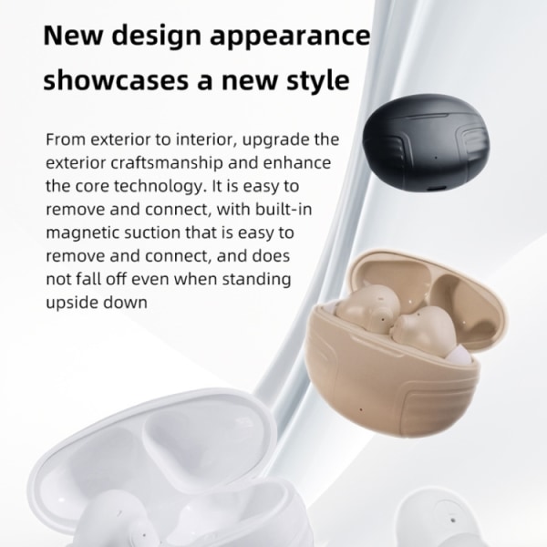 DE818 Bluetooth V5.3 In-Ear Headset  ANC+ENC Brusreducerande Hörlurar Med Laddningsfodral Vit