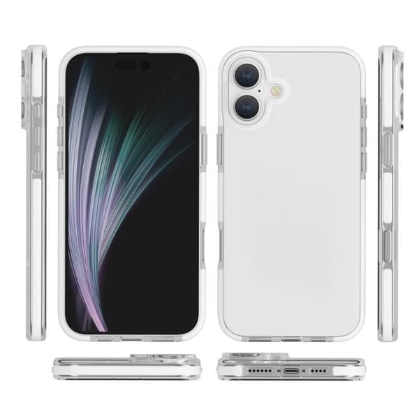 iPhone 17 Skal - tvåfärgad stötabsorberande hög transparens TPU Vit
