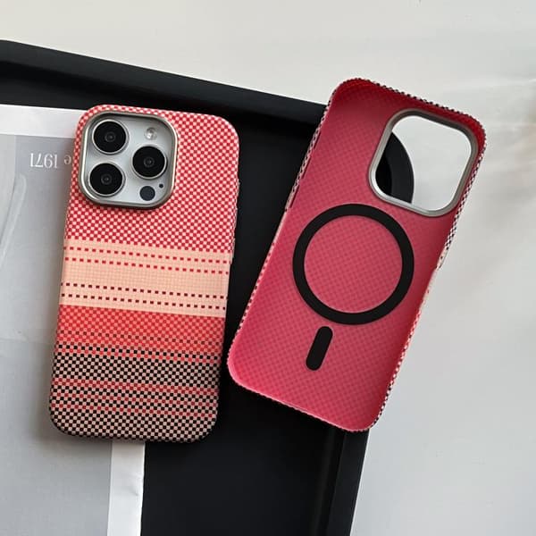 iPhone 16 Pro Max Metall Linsskydd Ram MagSafe PC Skal Solnedgångsapelsin
