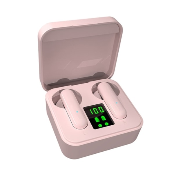 ETE-16 TWS Semi-In-Ear Digital Display Sports Bluetooth-hörlurar Rosa