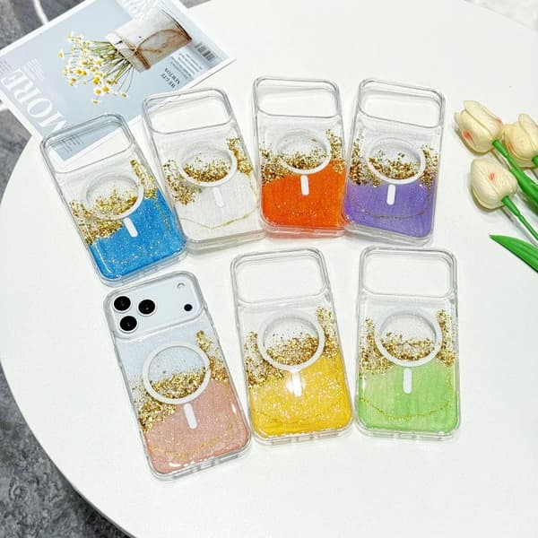 iPhone 18 Pro Max / iPhone 17 Pro Max Skal - Guld med MagSafe Hybrid Clear TPU Vit
