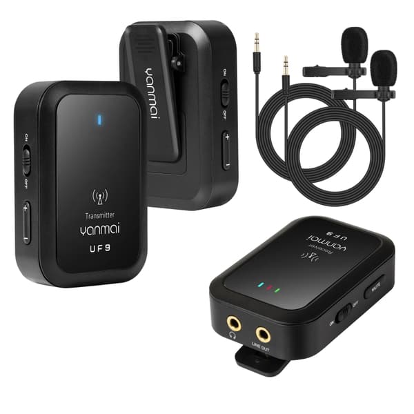 Yanmai UF9 Broadcast Trådlös Lavalier Mikrofon Mini Clip-on Mic