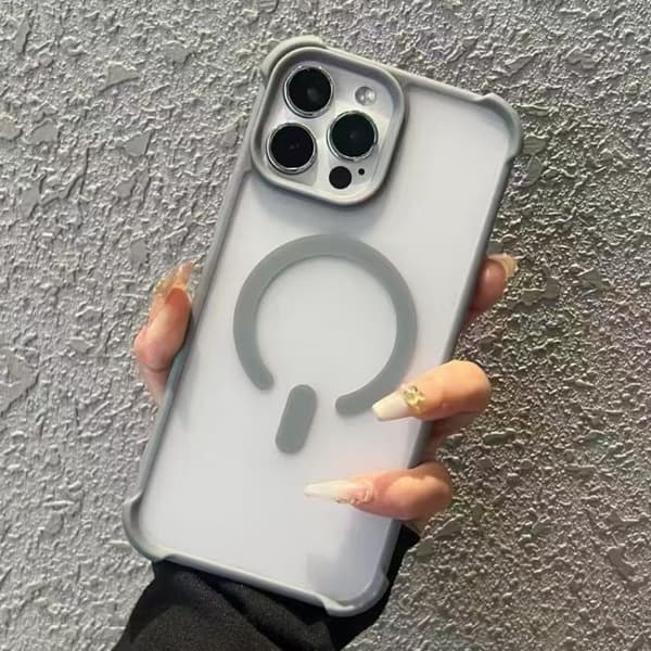 iPhone 16 Pro Max Semi-transparent Frosted MagSafe Skal Grå