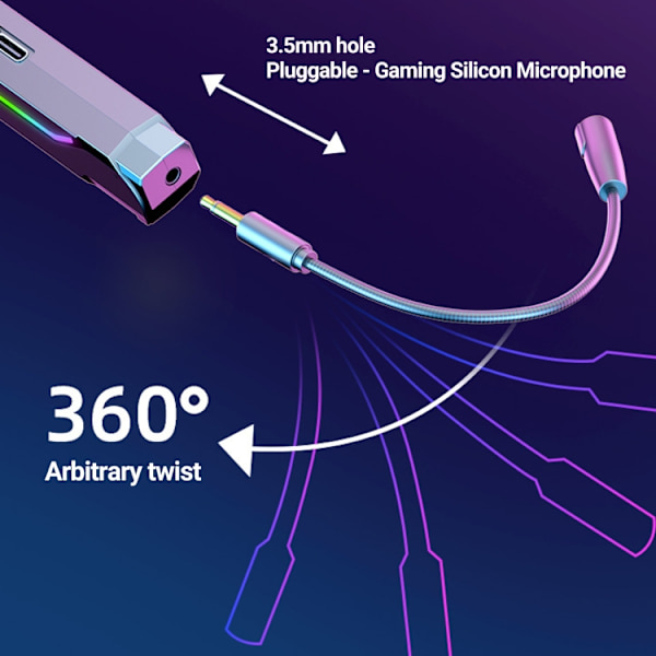 K2 Bluetooth 5.2 Coola RGB-ljus hörlurar Sport nackband In-Ear hörlurar Grön