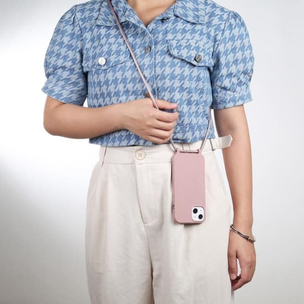 iPhone 17 Pro Skal - Candyfärger med Lanyard Roséguld