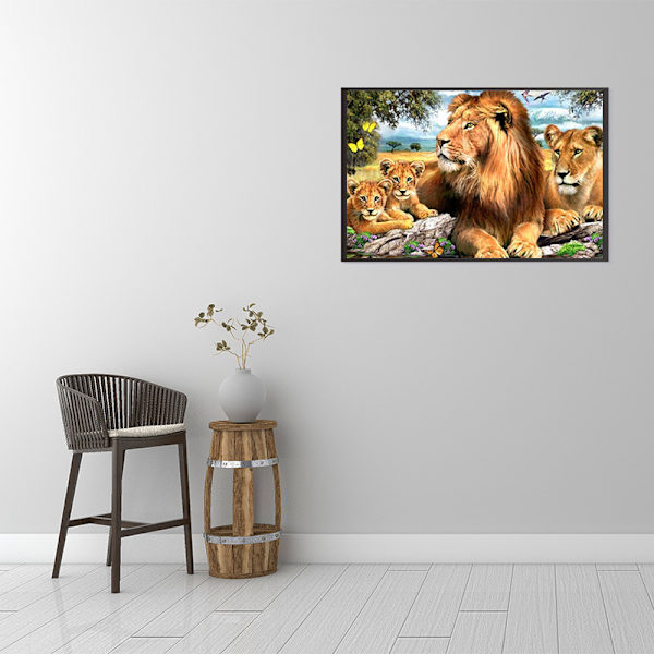 5D DIY Diamond painting - Lejon