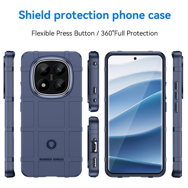 Redmi Note 14 Pro+ 5G - Full Coverage Stöttålig TPU Mobilskal Blå