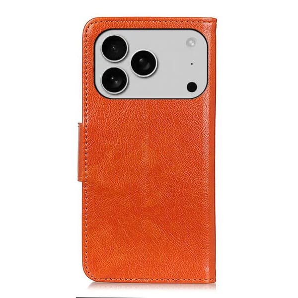 iPhone 17 Pro Skal - Nappa-textur - Läder Orange