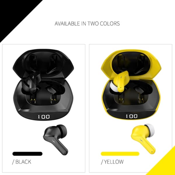 Ajazz A1 TWS Binaural Stealth Game Brusreducerande Trådlösa Bluetooth-hörlurar Gul