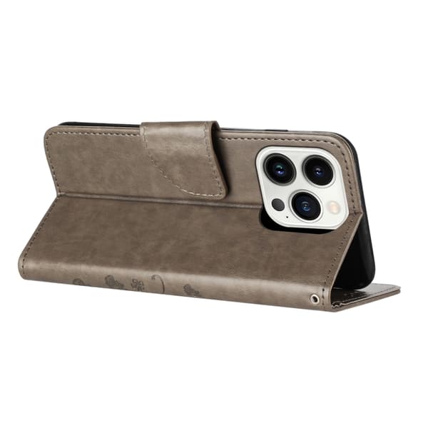 Redmi Note 14 5G - Flip Läderfodral med Fjärilsblomsterdesign Grå