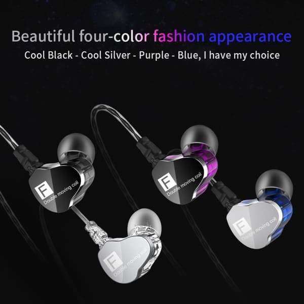 QKZ F910 In-Ear Subwoofer Dubbla Dynamiska Hörlurar Blå