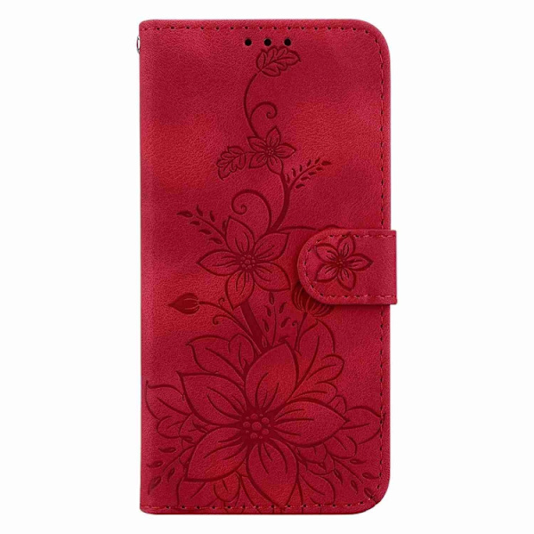 Redmi Note 14 Pro / Note 14 Pro+ 5G - Lily Prägling Läderfodral Röd