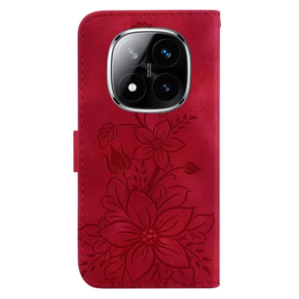Redmi Note 14 Pro / Note 14 Pro+ 5G - Lily Prägling Läderfodral Röd