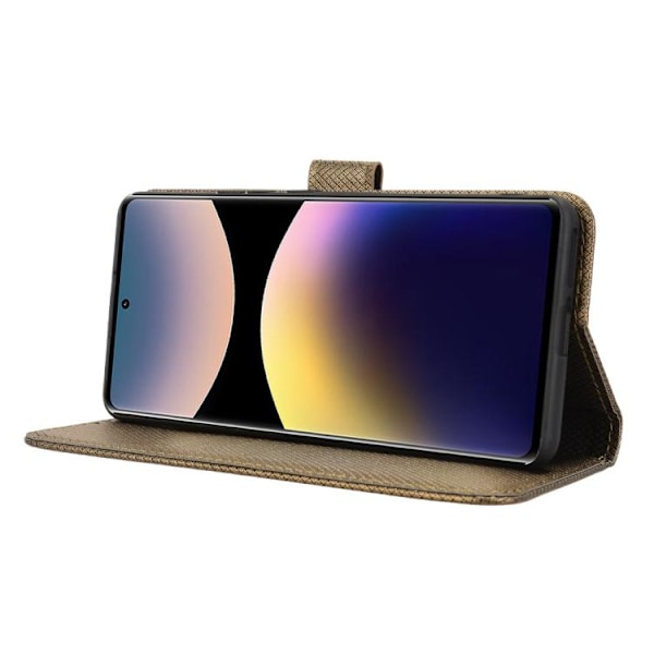 Redmi Note 14 Pro 4G - Diamanttexturerat Läderfodral Brun