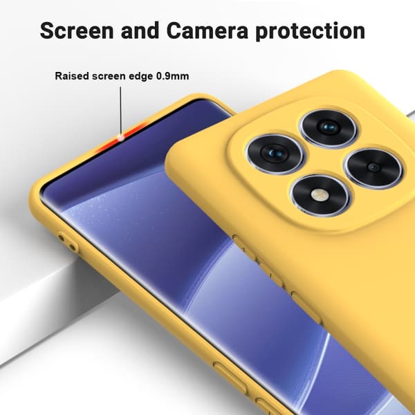 Redmi Note 14 Pro 5G - Heltäckande Droppskyddande Telefonfodral i Solid Färg av Flytande Silikon Gul