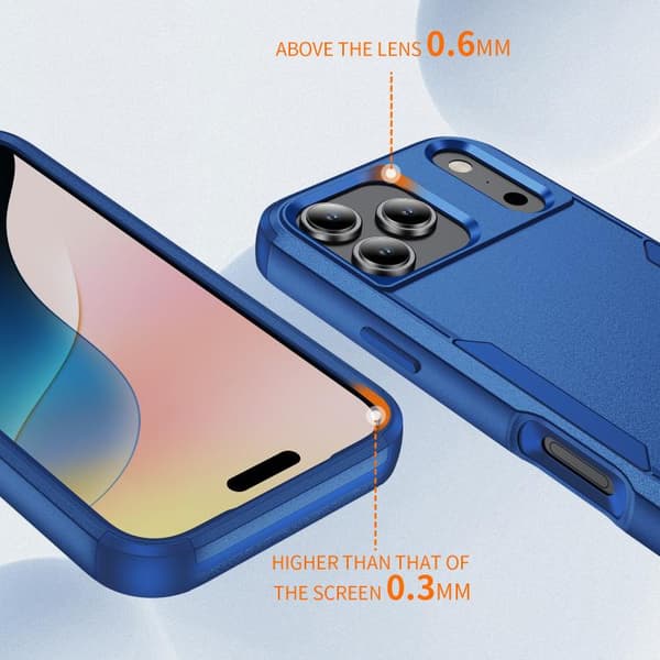 iPhone 18 Pro Max / iPhone 17 Pro Max Skal - Stötabsorberande TPU + PC Kunglig blå
