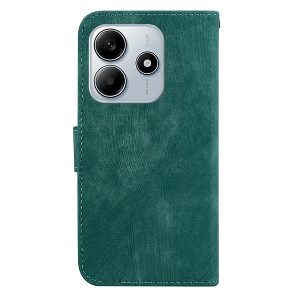 Redmi Note 14 5G - Litet Tiger Prägling Läderfodral Grön
