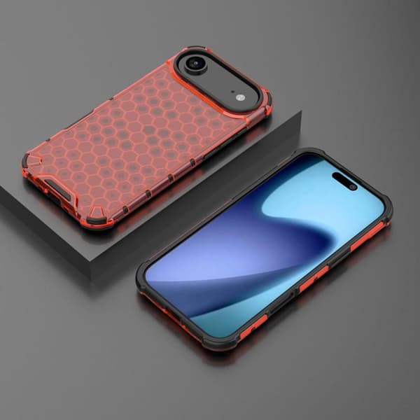 iPhone 17 Air Skal Honeycomb Stötsäker Röd