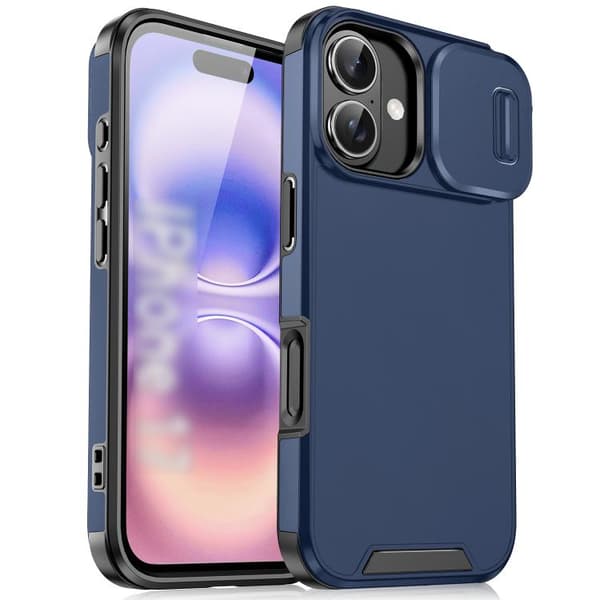 iPhone 17 Skal med Sliding Camshield TPU + PC Blå