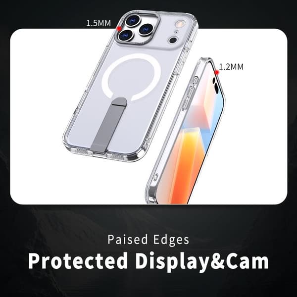 iPhone 18 Pro / iPhone 17 Pro Star Shine Series TPU + PC MagSafe Skal med Fällhållare Transparent