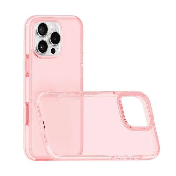 iPhone 16 Pro Max Skal Tvåfärgad Stötsäker Hög Transparens TPU Rosa