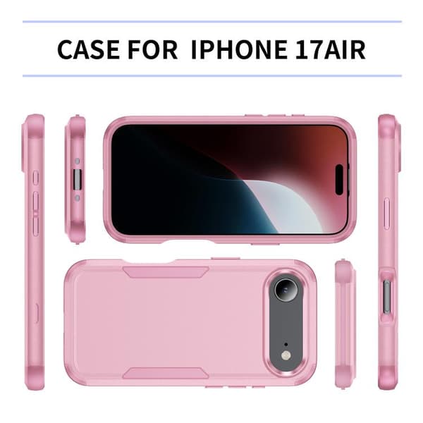 iPhone 17 Air Skal - Stöttålig TPU + PC Telefonfodral Rosa