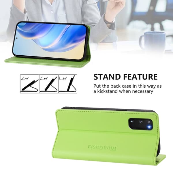 Samsung Galaxy S20 FE Skal RC01 Dubbelvikts Magnetisk RFID Läder Gräsgrön