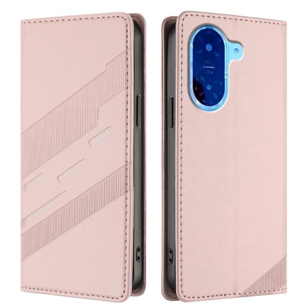 Redmi A5 4G - Retro Läder Plånboksfodral med Prägling och Multifunktion Rosa
