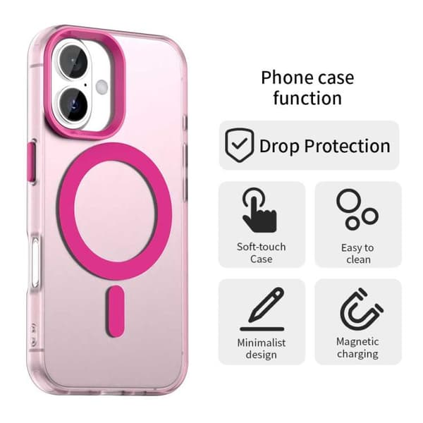 iPhone 17 Skal - Candy Magsafe PC Hybrid TPU Röd