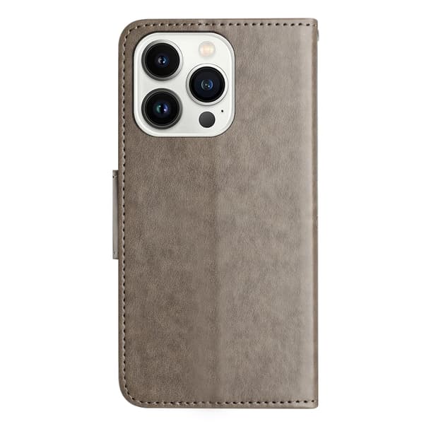 Redmi Note 14 5G - Flip Läderfodral med Fjärilsblomsterdesign Grå