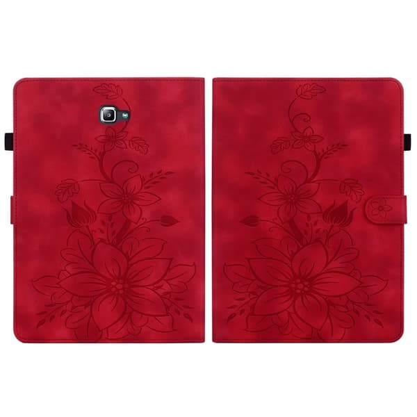 Samsung Galaxy Tab A 10.1 (2016) Lily Prägad Läderfodral Röd