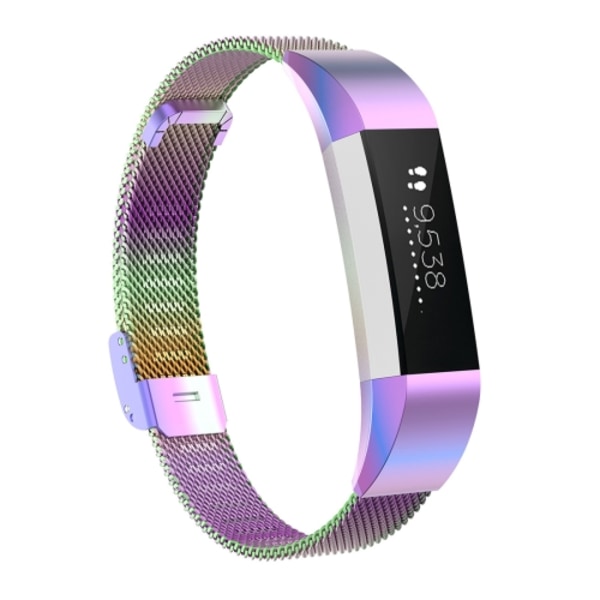 För Fitbit Alta / Alta HR / ACE Watch Button Mesh Metal Replacement Strap Watchband Colorful S