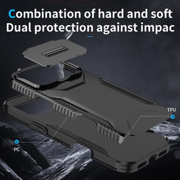 iPhone 18 Pro / iPhone 17 Pro Skal med Glidande Camshield Svart
