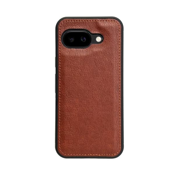 för Pixel 9a Skal med Lädertextur – Elegant och Slitstark Bakskydd Brun