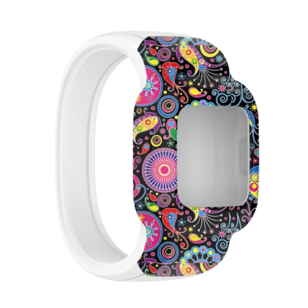 För Garmin Vivofit JR3 No Spänne Silikontryck watch Peacock L