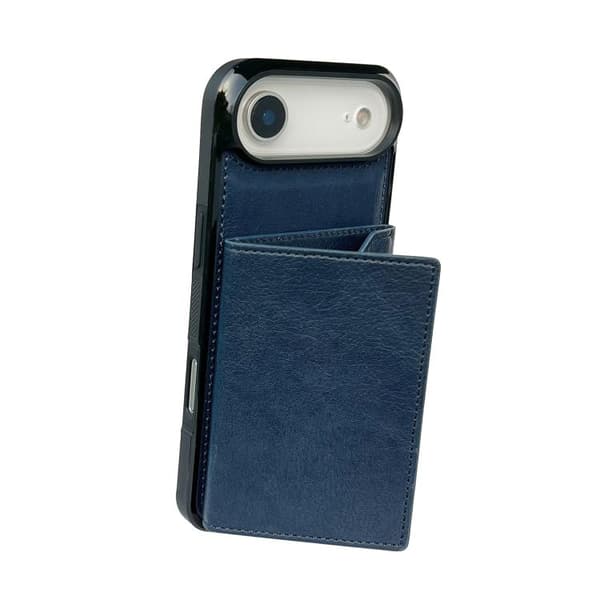iPhone 17 Air Skal med Solid Färg och Metallspänne för Kortfack Blå