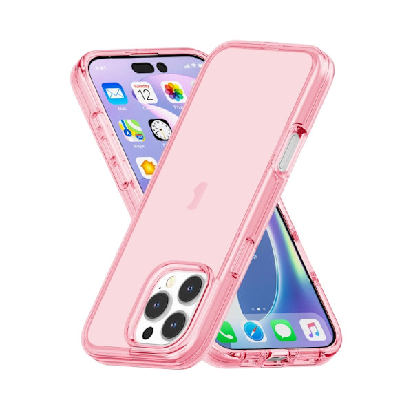 iPhone 16 Pro Shockproof Terminator Transparent Skal Rosa