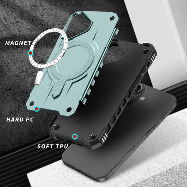 iPhone 17 Skal med MagSafe TPU Hybrid PC Midnattsgrön
