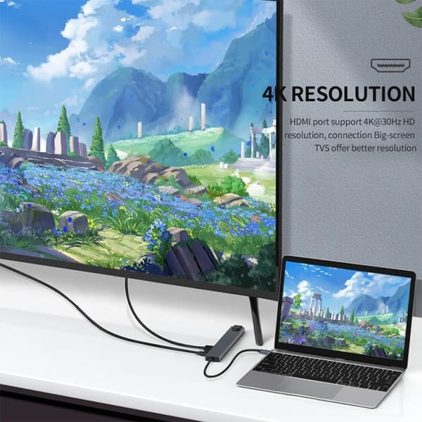 10-i-1 USB-C Dockningsstation - Multifunktionell Hub i Aluminium