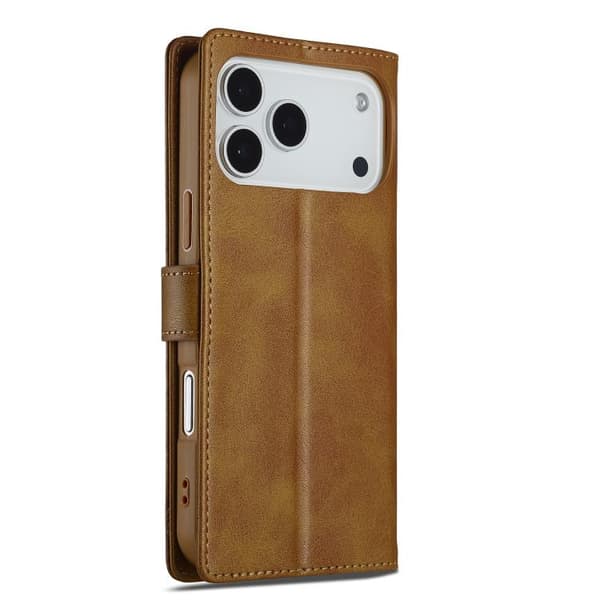 iPhone 18 Pro Max / iPhone 17 Pro Max Skal - Kalvtextur med Horisontell Vändning Gul
